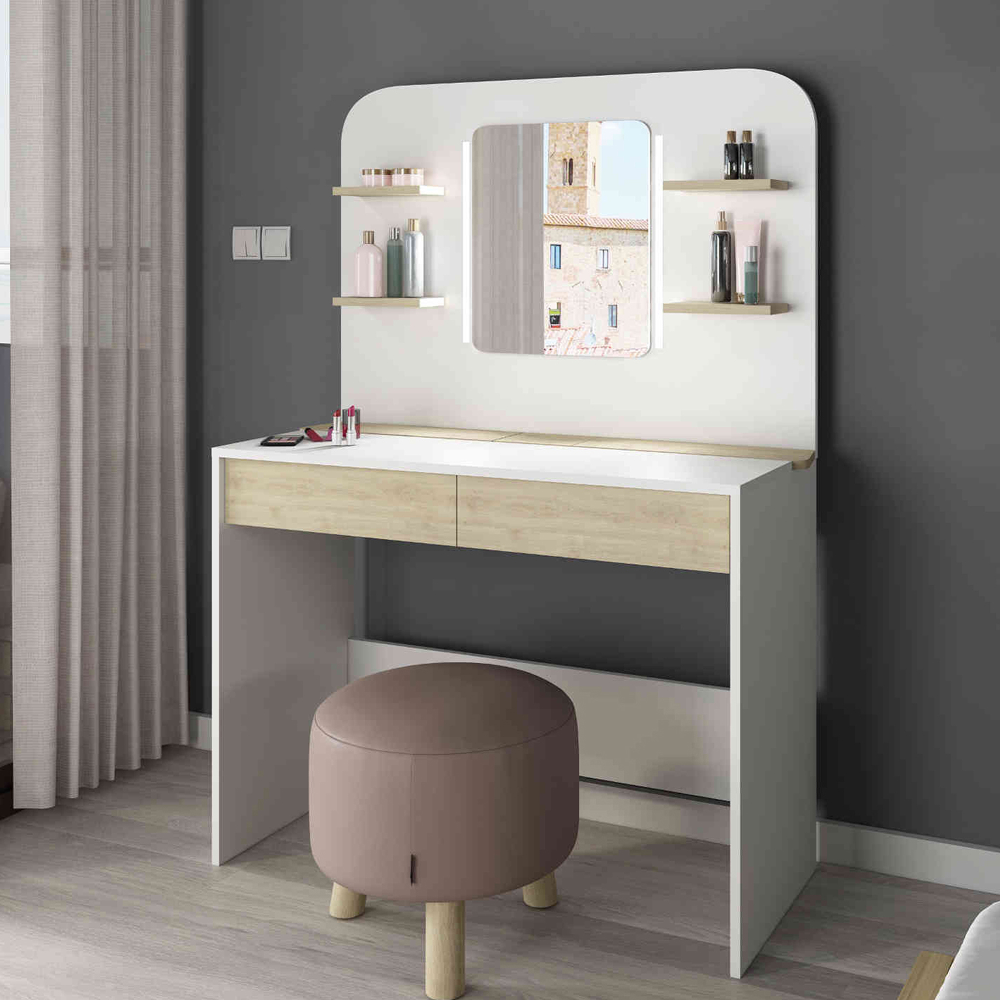 Coiffeuse enfant avec miroir en bois - CF9010