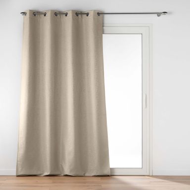 Rideaux à œillets isolant jacquard beige 140x260