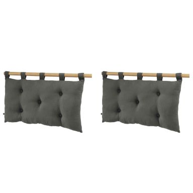 Lot de 2 têtes de lit à suspendre double gaze 50x80 cm anthracite