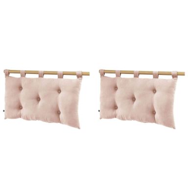 Lot de 2 têtes de lit à suspendre double gaze 50x80 cm rose