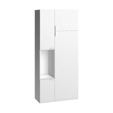 Armoire 4 portes en bois blanc avec niche de rangement - AR17001