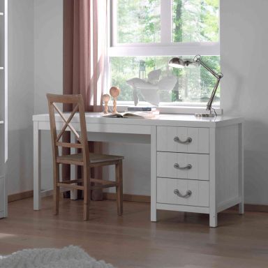 Bureau enfant 3 tiroirs en bois blanc - BU2033