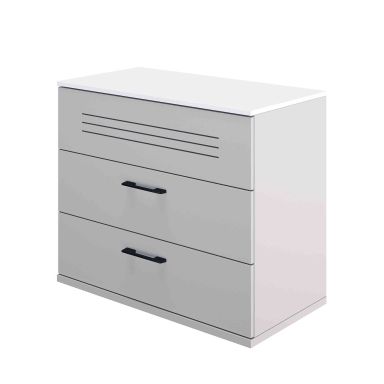 Commode en bois gris et blanc - CO5026