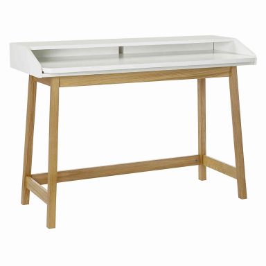 Bureau coulissant en bois blanc laqué - BU003