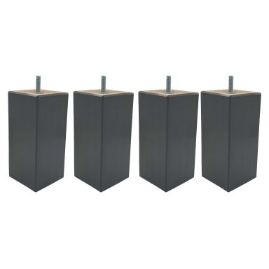 4 pieds carrés bois anthracite 15 cm