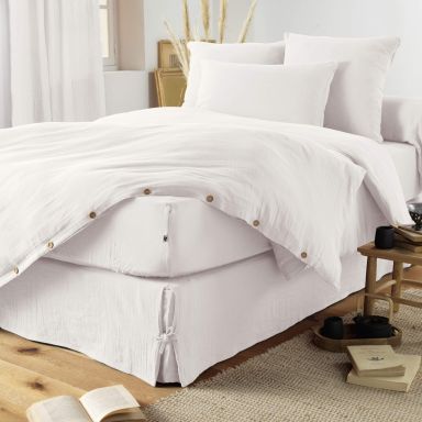 Housse de couette double gaze de coton blanc