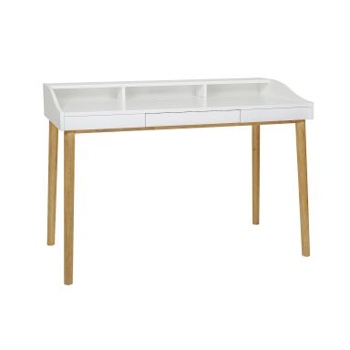 Bureau 1 tiroir 3 niches en bois blanc - BU009