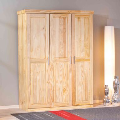 Armoire 3 portes en bois massif chêne clair - AR12043