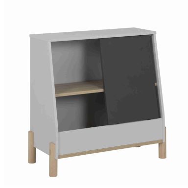 Meuble de rangement enfant avec porte coulissante ardoise - RA5042