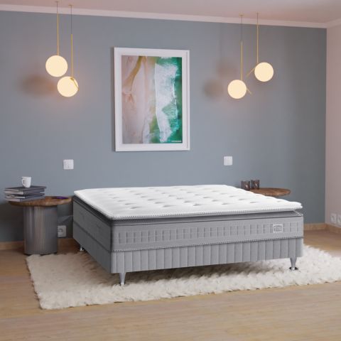 Ensemble Simmons 651 ressorts ensachés + surmatelas intégré SW5