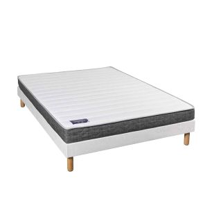 Ensemble matelas latex Abondance + sommier + pieds 140x190