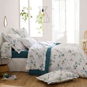 Parure de lit percale Flâner Jade - Tradilinge