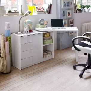 Bureau pivotant en bois blanc laqué - BU16010