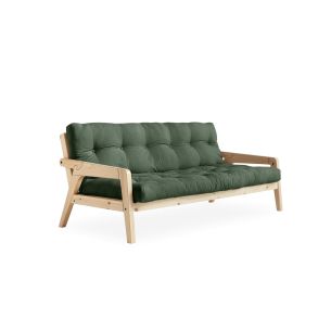 Banquette ajustable GRAB en pin massif naturel avec matelas futon 130x190