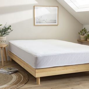 Protège matelas molleton imperméable 100% coton bio - bonnet 27 cm