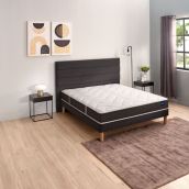 Ensemble matelas Bultex nano et mousse de confort So Good, sommier Vigoroso gris fumé et pieds