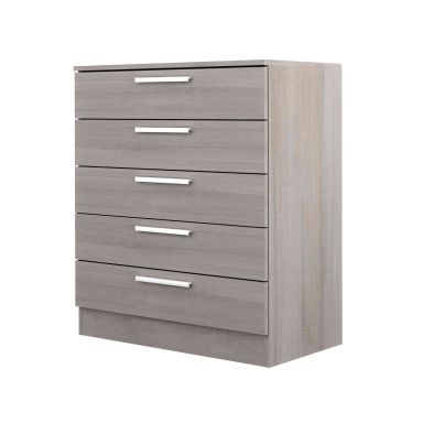 Commode 5 tiroirs en bois gris - CO9022 fond blanc