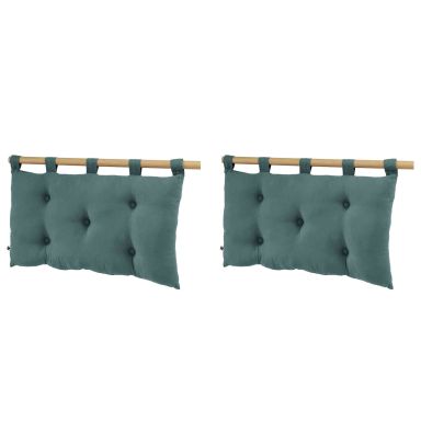 Lot de 2 têtes de lit à suspendre double gaze 50x80 cm bleu canard