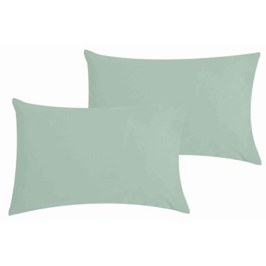 Lot de 2 taies d'oreiller bébé coton bio vert d'eau 40x60