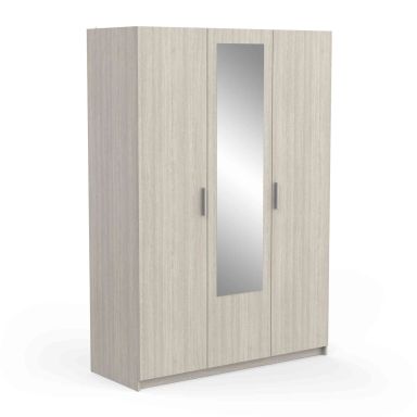 Armoire 3 portes avec miroir chêne clair -  AR180