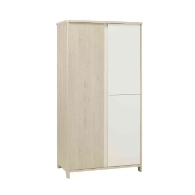 Armoire 3 portes Sacha en bois chêne et blanc - Galipette