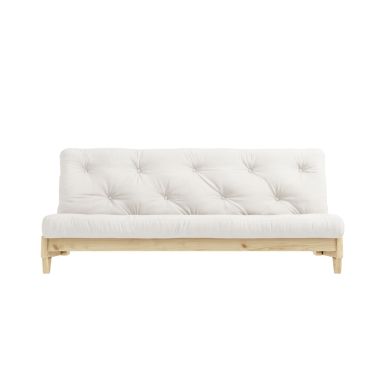 Banquette ajustable en pin massif naturel avec matelas futon naturel 140x200