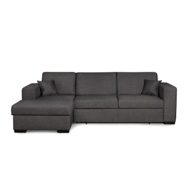 Canapé convertible d'angle gauche 4 places en tissu anthracite - CA00004