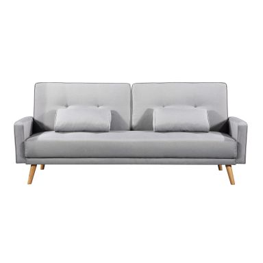 Canapé convertible droit scandinave 3 places en tissu gris clair - CA00001