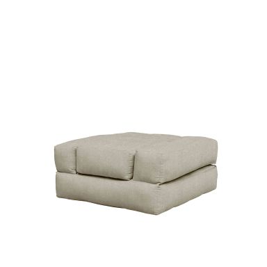 Matelas futon et pouf 2 en 1 CUBE beige 90x190