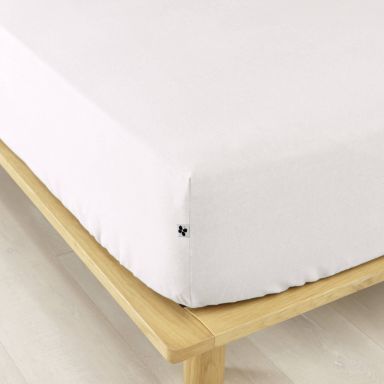 Drap housse flanelle blanc 90x190 cm