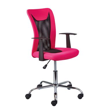 Chaise de bureau réglable rose en maille - FT12073