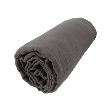 Drap housse bonnet 30 cm 100% gaze de coton unie anthracite 200x200 cm