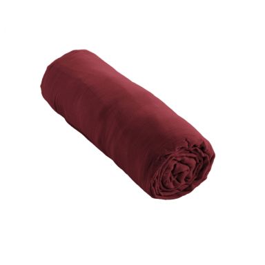 Drap housse bonnet 30 cm 100% gaze de coton unie bordeaux 200x200 cm