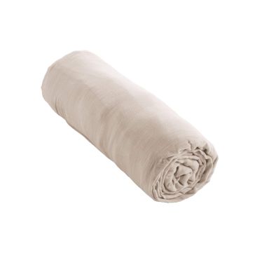 Drap housse bonnet 30 cm 100% gaze de coton unie naturel 200x200 cm