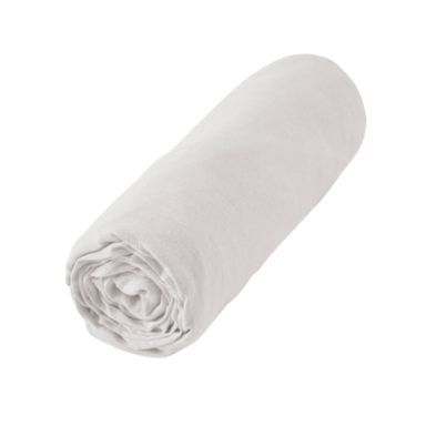 Drap housse lin lavé blanc