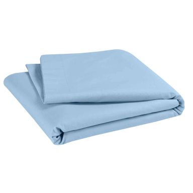 Drap plat bébé coton bio 118x180 bleu ciel