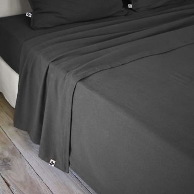 Drap plat flanelle unie 240x300 Anthracite