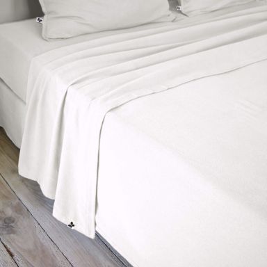 Drap plat flanelle unie 240x300 Blanc