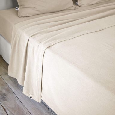 Drap plat flanelle unie 240x300 Beige