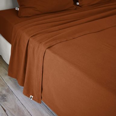 Drap plat flanelle unie 240x300 Orange