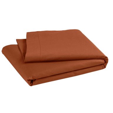 Drap plat bébé coton bio 118x180 rouille