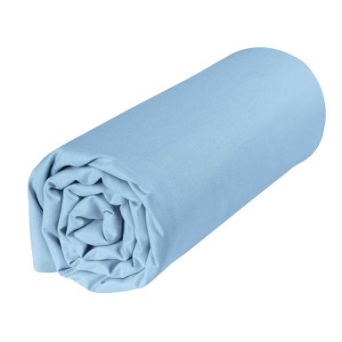 Drap housse bébé 100% coton bio 60x120 bleu ciel