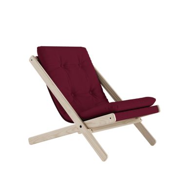 Fauteuil BOOGIE en tissu bordeaux