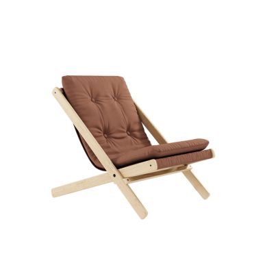 Fauteuil BOOGIE en tissu marron noisette