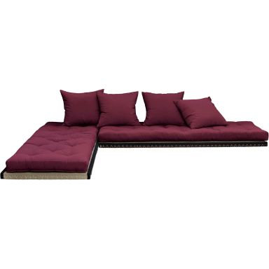 Futon canapé lit 3 places 2x70x200 CHICO bordeaux (fond blanc)