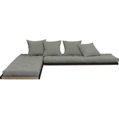 Futon canapé lit 3 places 2x70x200 CHICO gris (fond blanc)