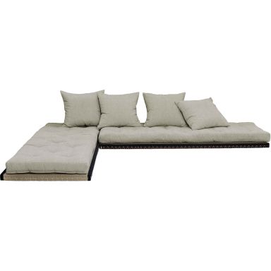 Futon canapé lit 3 places 2x70x200 CHICO lin (fond blanc)