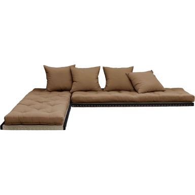 Futon canapé lit 3 places 2x70x200 CHICO marron mocca (fond blanc)