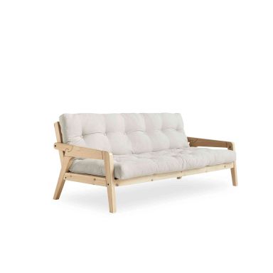 Banquette ajustable en pin massif naturel avec matelas futon naturel 130x190