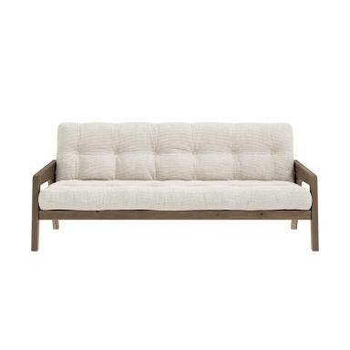 Banquette ajustable GRAB en pin massif foncé avec matelas futon naturel 130x190 